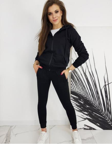 Dámská mikina s kapucí a zipem černá VICTORIA 