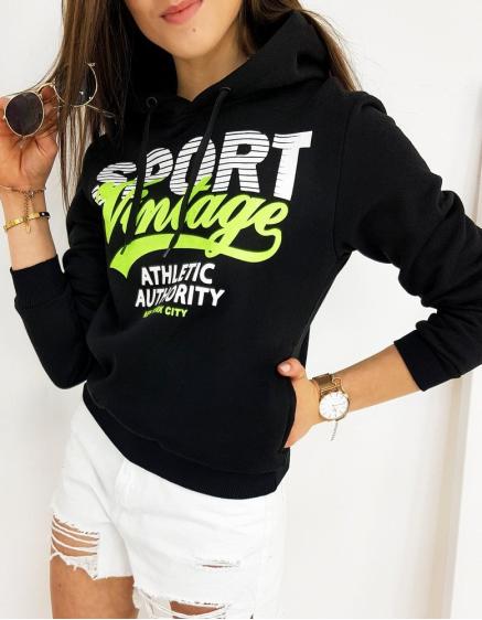 Dámská mikina s kapucí černá VINTAGE