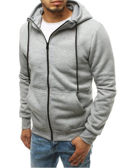 Pánská mikina s kapucí světle šedá