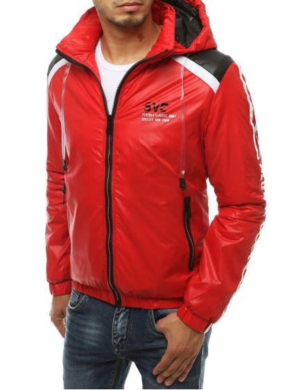 Pánska bunda prechodová s kapucňou červená tx3446