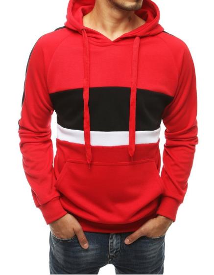 Pánska mikina s kapucňou červená bx4573