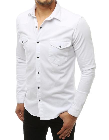 Pánská košile s dlouhým rukávem bílá