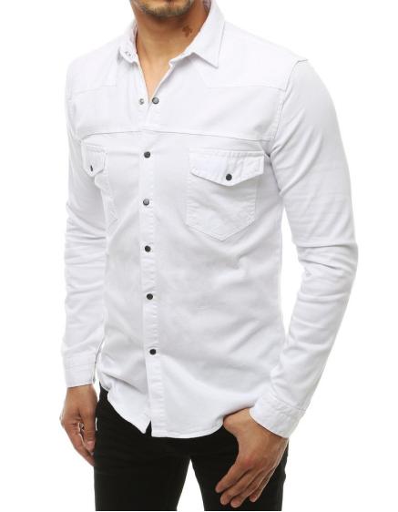 Pánská košile s dlouhým rukávem bílá