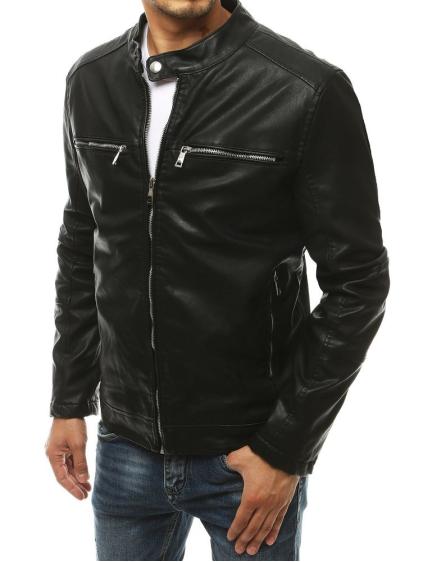 Pánska kožená bunda čierna