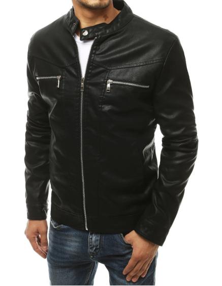 Pánská kožená bunda černá