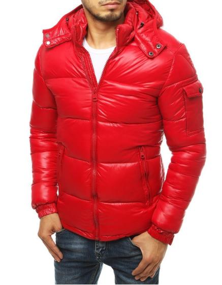 Pánska bunda prešívaná s kapucňou červená tx3466