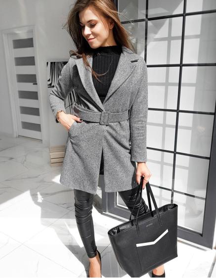 Dámský jednořadý kabát DARIO tmavě šedá 