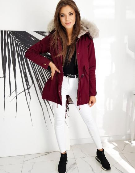 Női parka DESTONS sötét piros