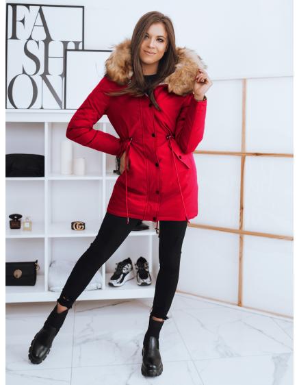 Női megfordítható téli parka RENEVI 2in1 piros