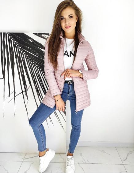 Női steppelt kapucnis kabát CARLOT rózsaszín