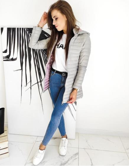 Dámská prošívaná bunda s kapucí CARLOT šedá 