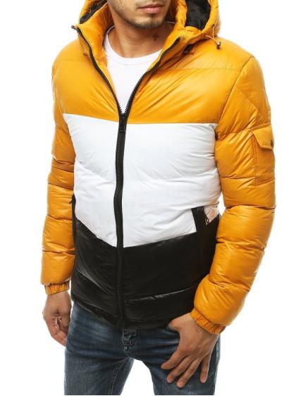Pánska bunda zimná prešívaná žltá tx3428