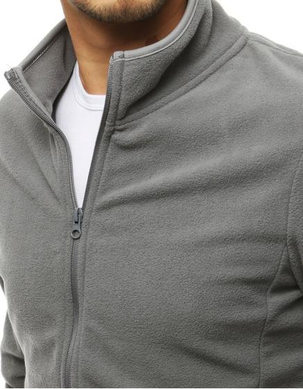 Pánská mikina na zip světle šedá