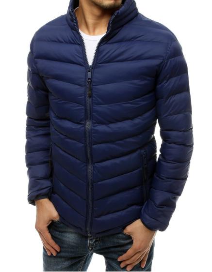 Pánská prošívaná bunda tmavě modrá