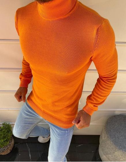 Férfi garbó pulóver narancssárga