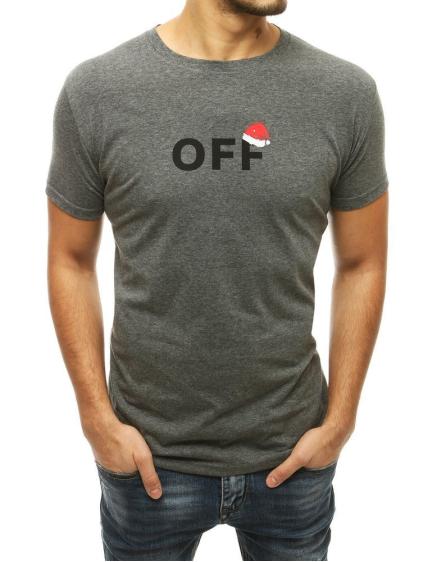 Pánske vianočné tričko s potlačou Dark Grey