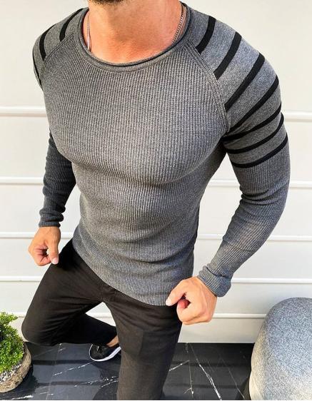 Férfi felső pulóver antracit színben