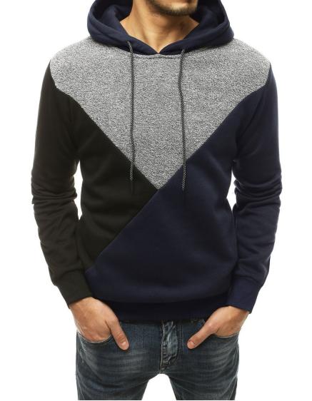 Férfi kapucnis pulóver, sötétkék