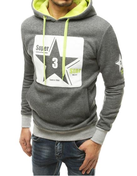 Pánská mikina s potiskem šedá bx4872