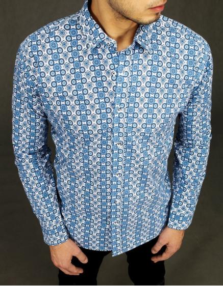 Pánska košeľa elegantná so vzorom modrá dx2032