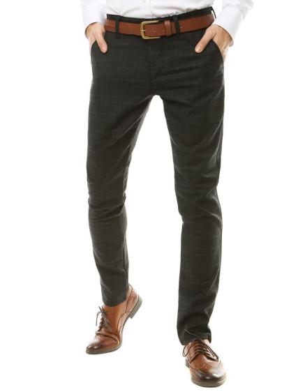 Pánské kostkované kalhoty tmavě šedá