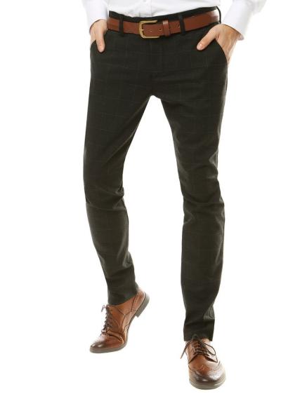 Pánské kostkované kalhoty tmavě šedá