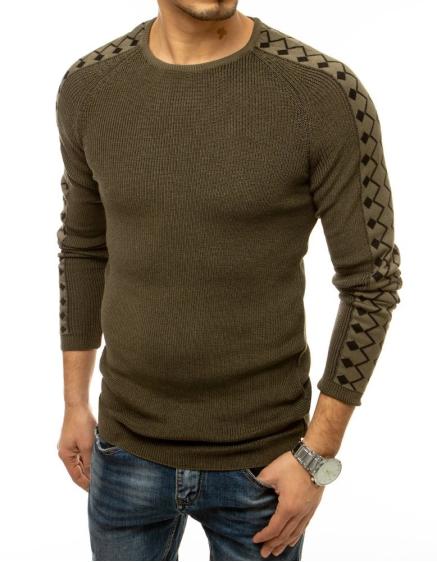 Pánský khaki svetr na zavinutí
