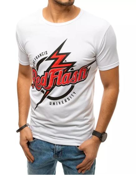 Férfi nyomtatott póló fehér rx4354