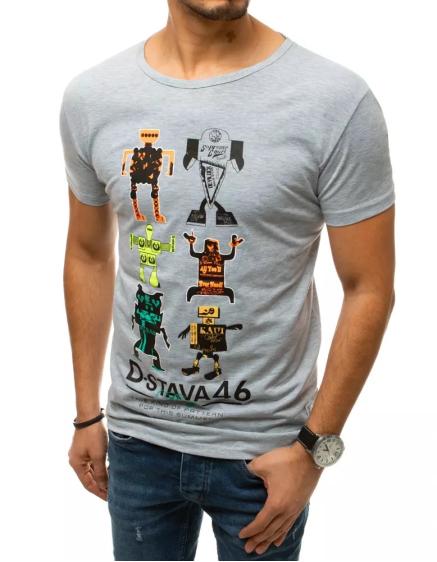 Pánske tričko s potlačou šedej rx4369