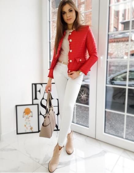 Női steppelt kabát LIORE piros