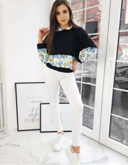 Dámska mikina so vzormi NESSA čierna