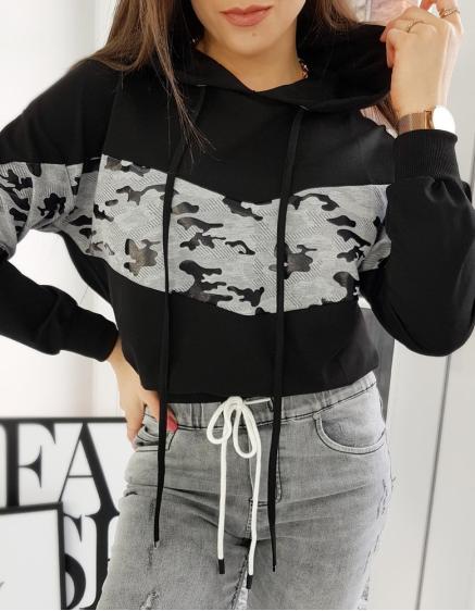 Dámska krátka mikina EVA II čierna