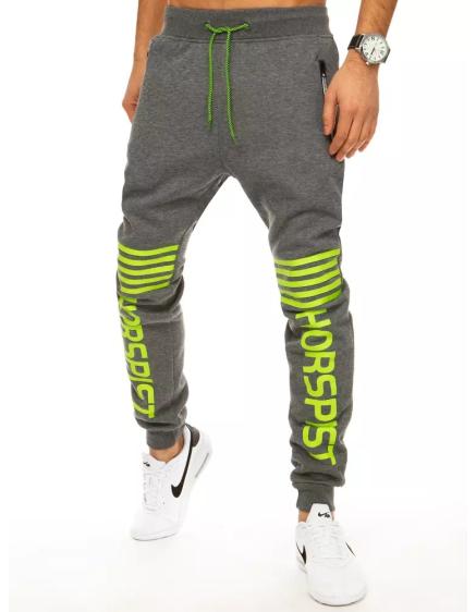 Pánske tepláky s potlačou šedej HORSPIST