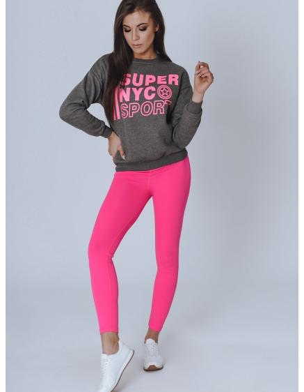 Női nyomtatott pulóver sötétszürke NYC