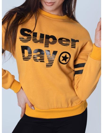 Női kapucnis pulóver HONE sárga