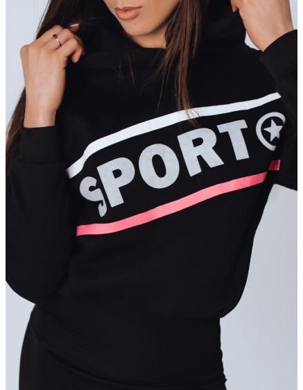 Dámská mikina s kapucí a potiskem DESS černá 
