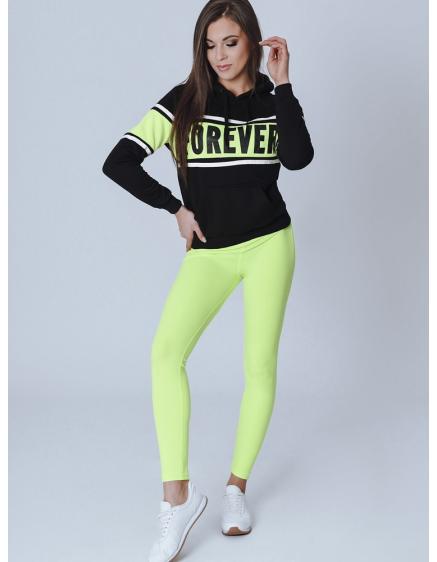 Dámská mikina s potiskem a kapucí černá FOREVER 