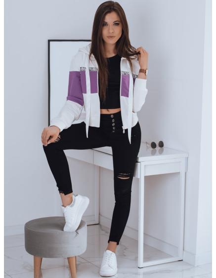 Dámská mikina s kapucí a potiskem UBSTER bílá 