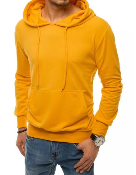 Férfi kapucnis pulóver sárga BASIC