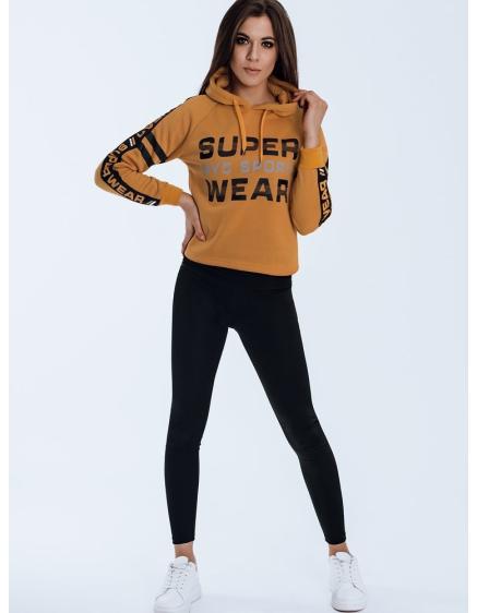 Dámská mikina s potiskem a kapucí PINOVA žlutá 