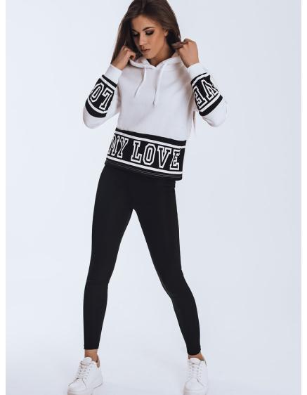 DáDámská mikina s potlačou a kapucňou LOVE biela