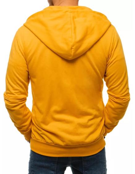 Férfi kapucnis pulóver cipzárral sárga STYL