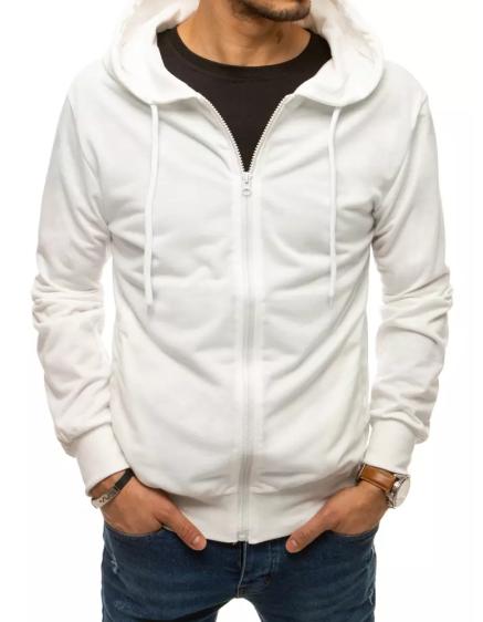 Pánské mikina s kapucí na zip bílá STYL