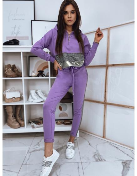 Dámská mikina s kapucí a zipem ELEN fialová 