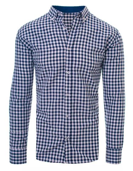 Pánská bílá kostkovaná košile