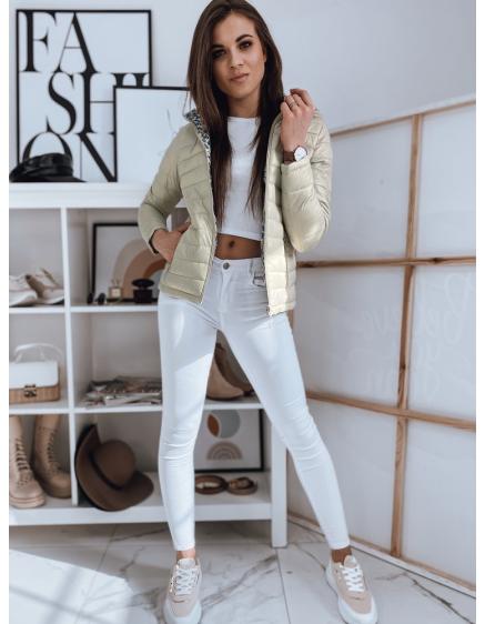 Női megfordítható kapucnis kabát FLOWERS szürke