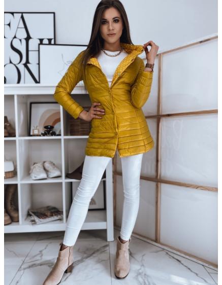 Dámský oboustranný prošívaný kabát KATIE žlutá 