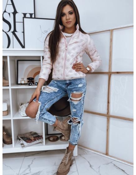 Női téli steppelt kabát GEO rózsaszínű