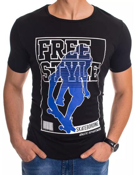 Pánské tričko s potiskem černé FREESTYLE