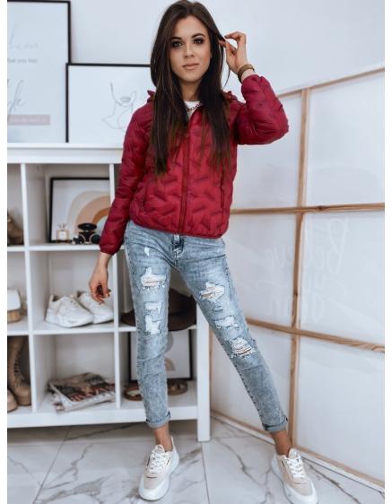 Dámská prošívaná bunda s kapucí SPRING červená 